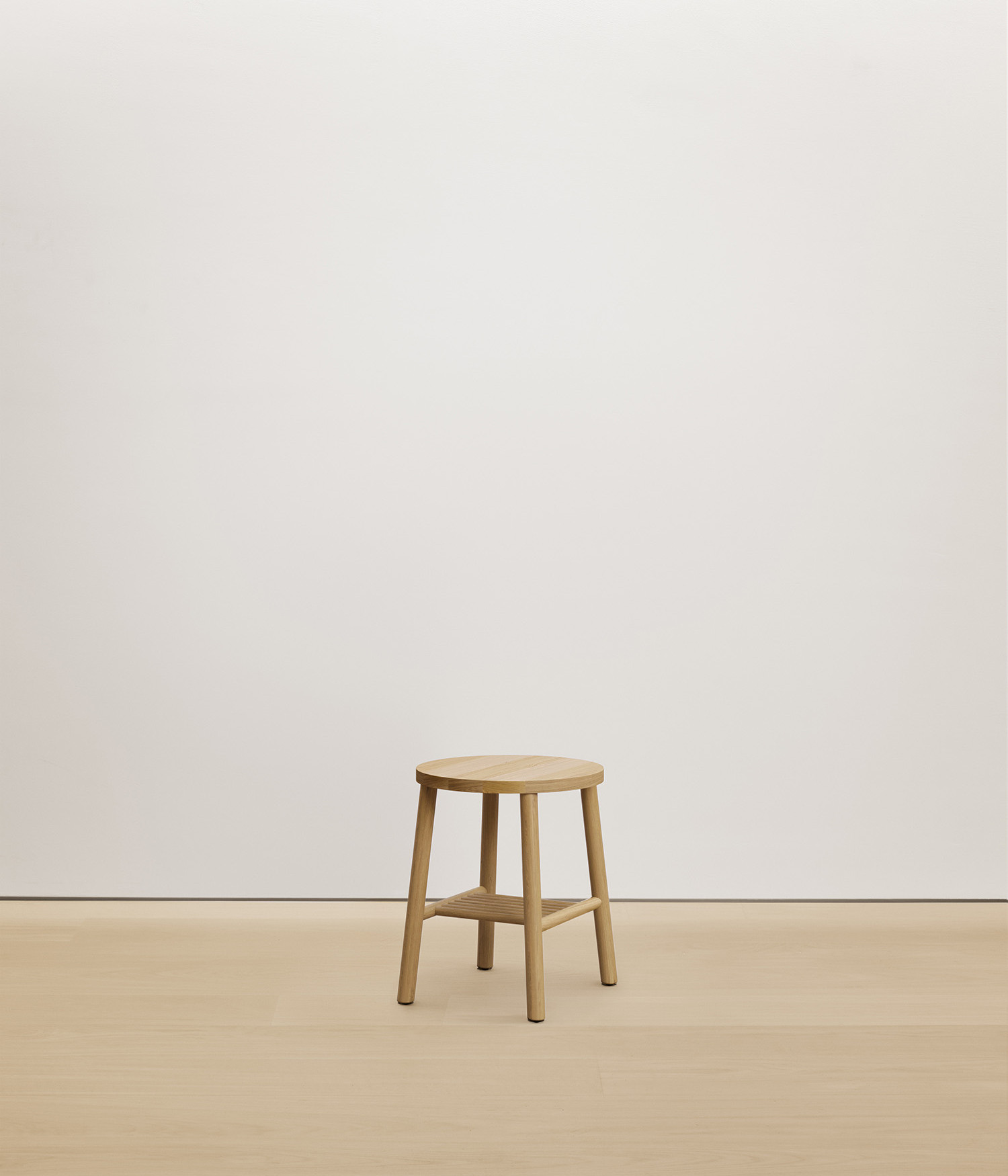  white-oak stool with solid wood seat