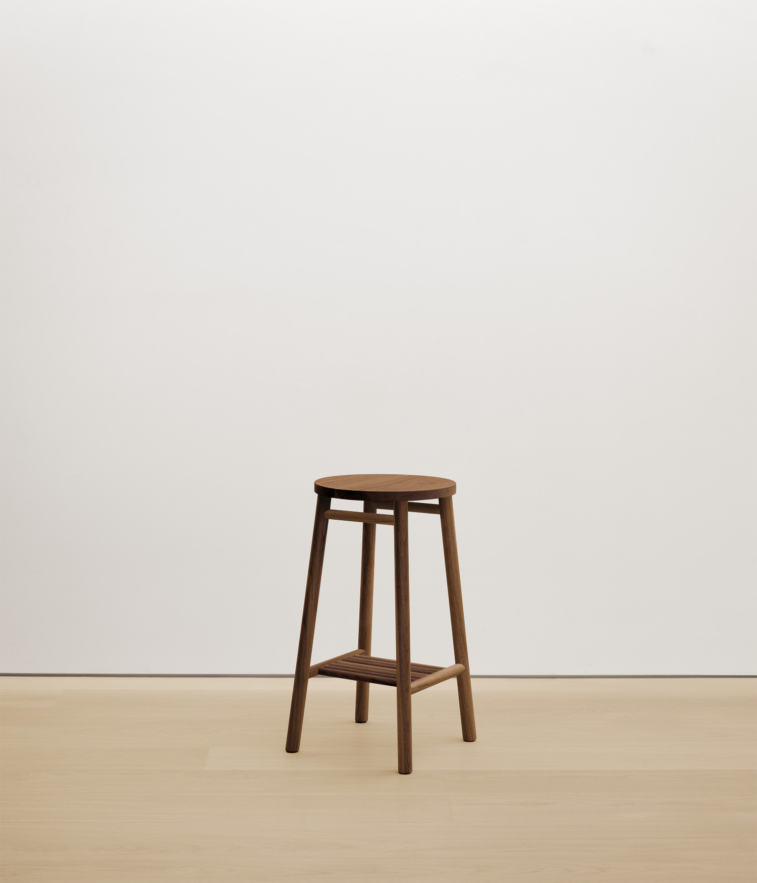  walnut stool with solid wood seat