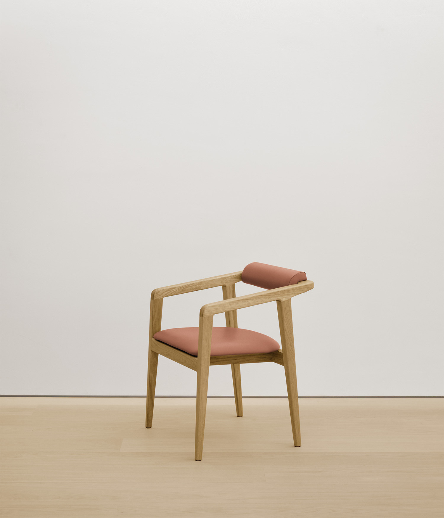  white-oak chair with  color upholstered seat