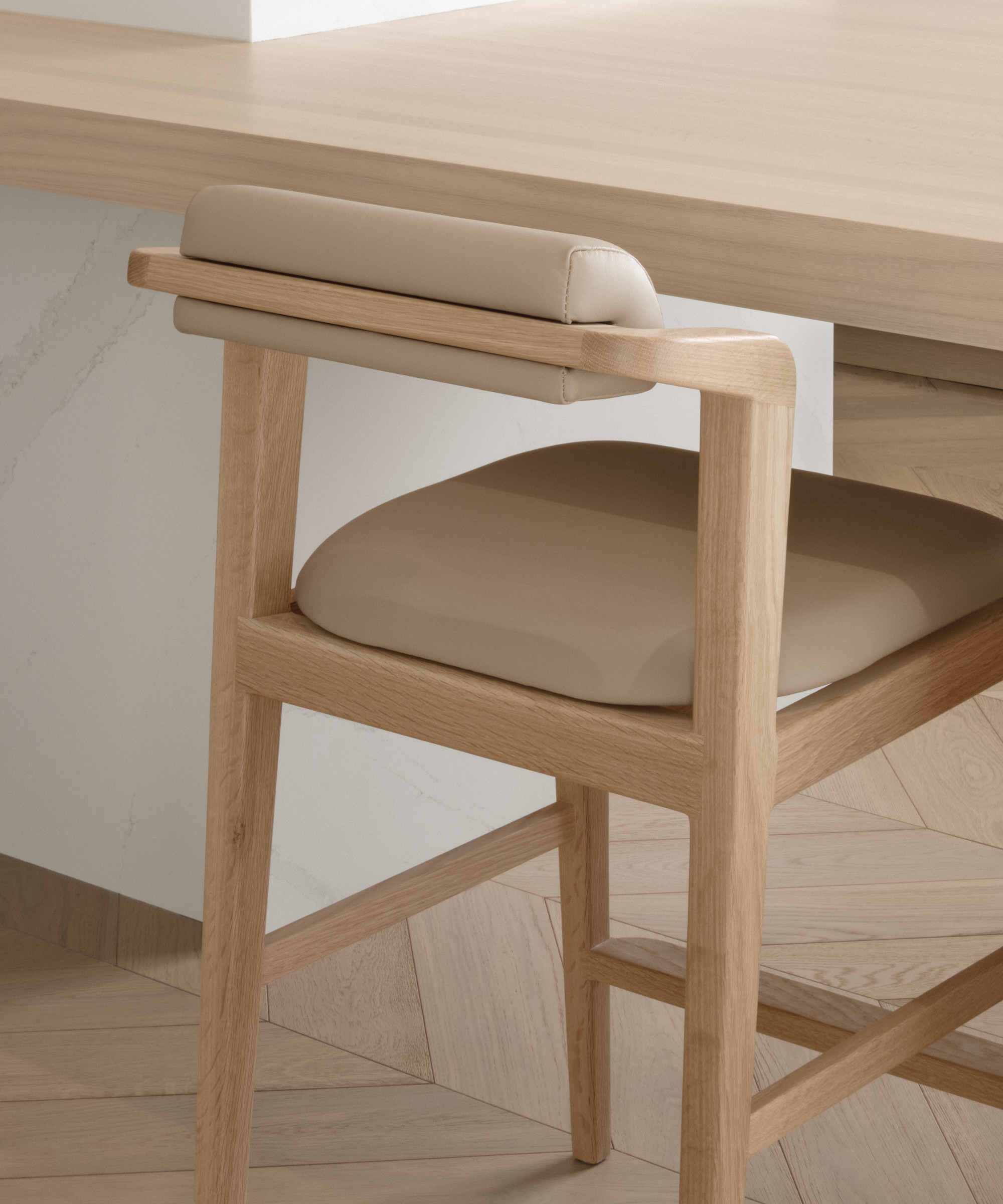   stool with solid wood seat