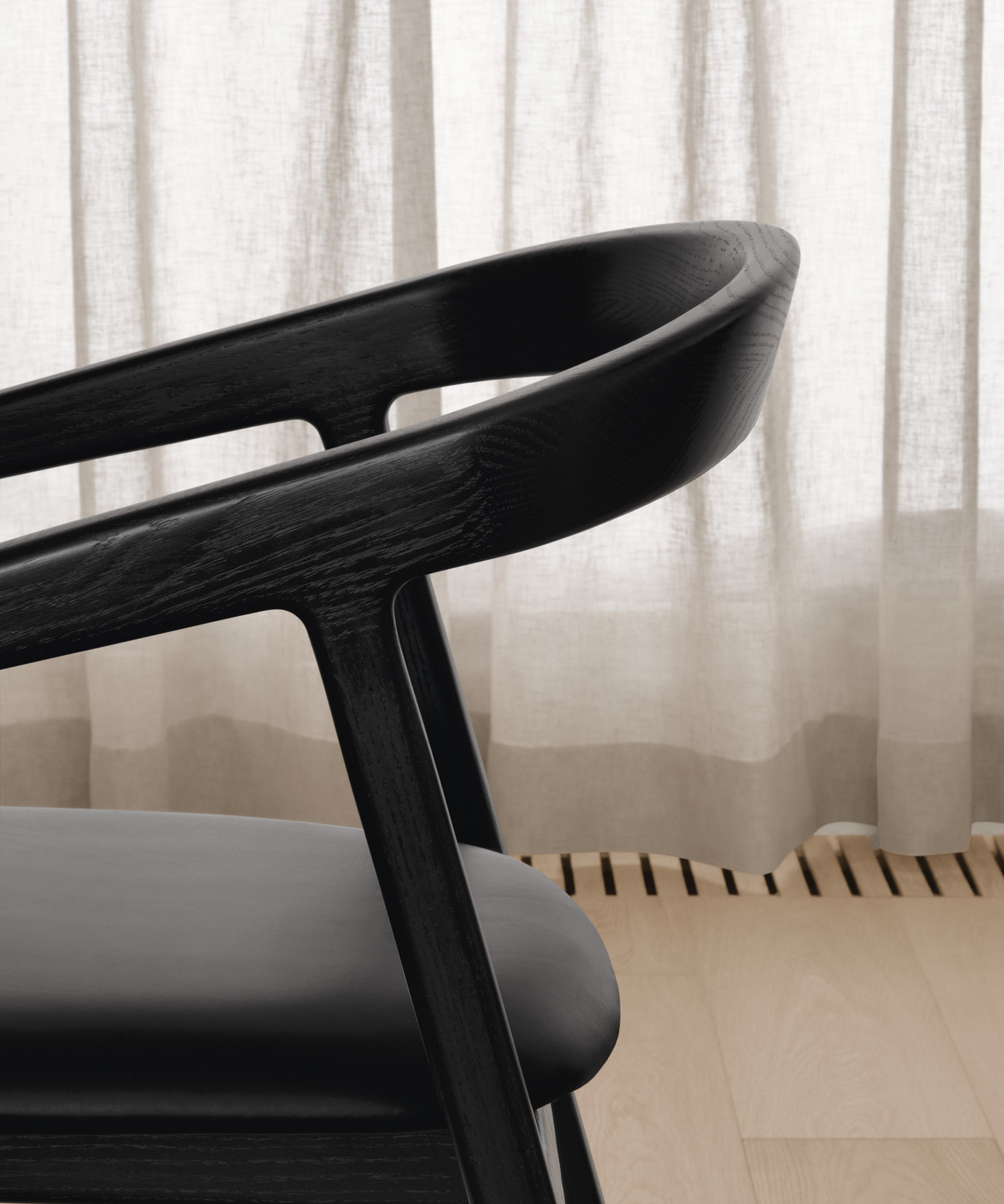 Side close up of Olm chair backrest