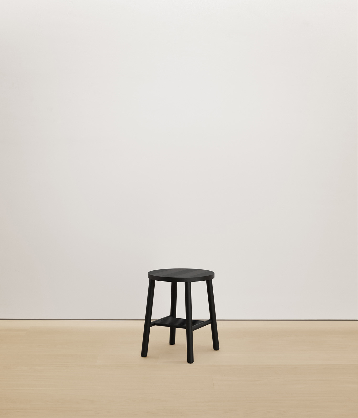 black-stained-oak stool with solid wood seat