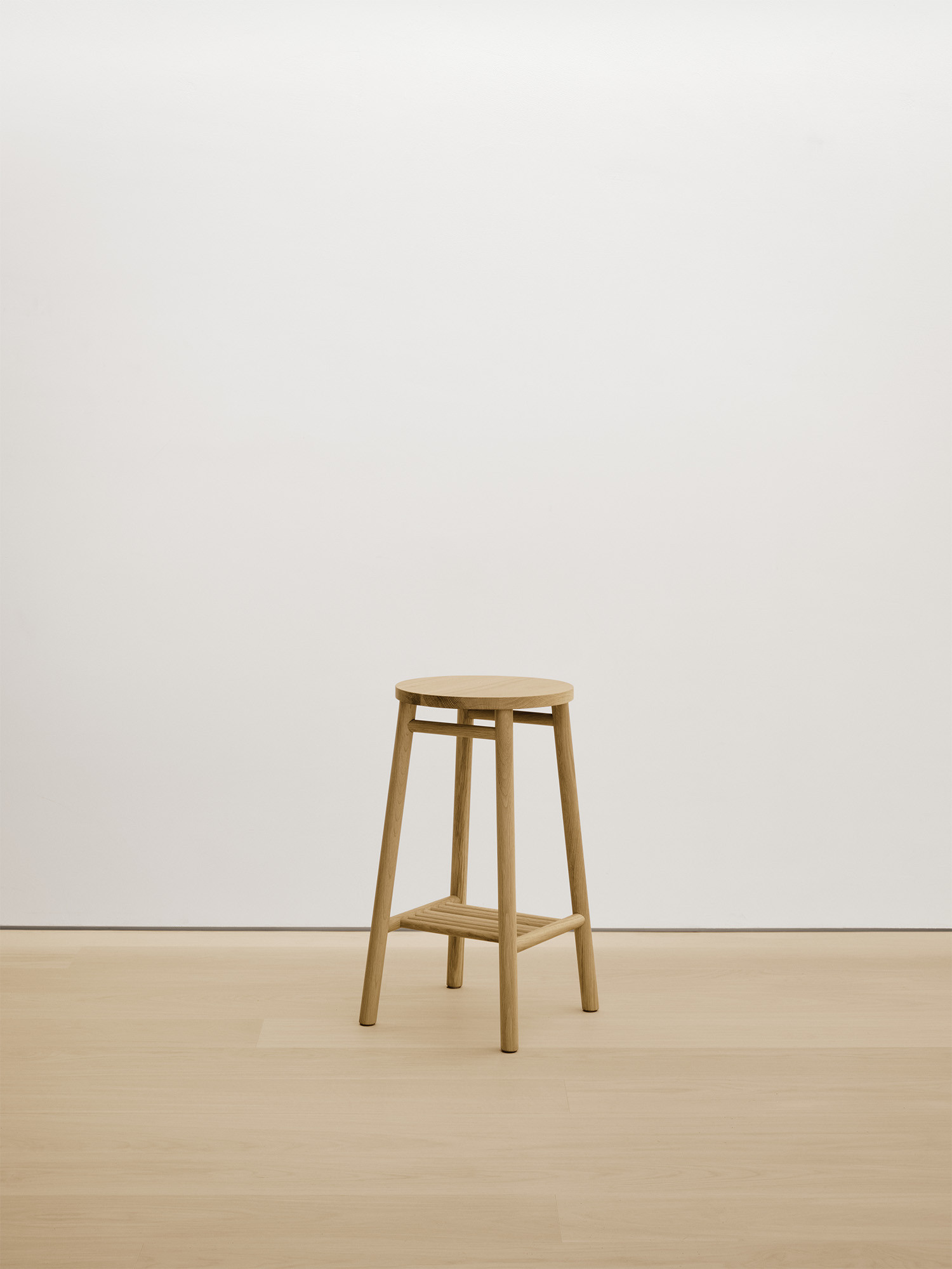   stool with solid wood seat