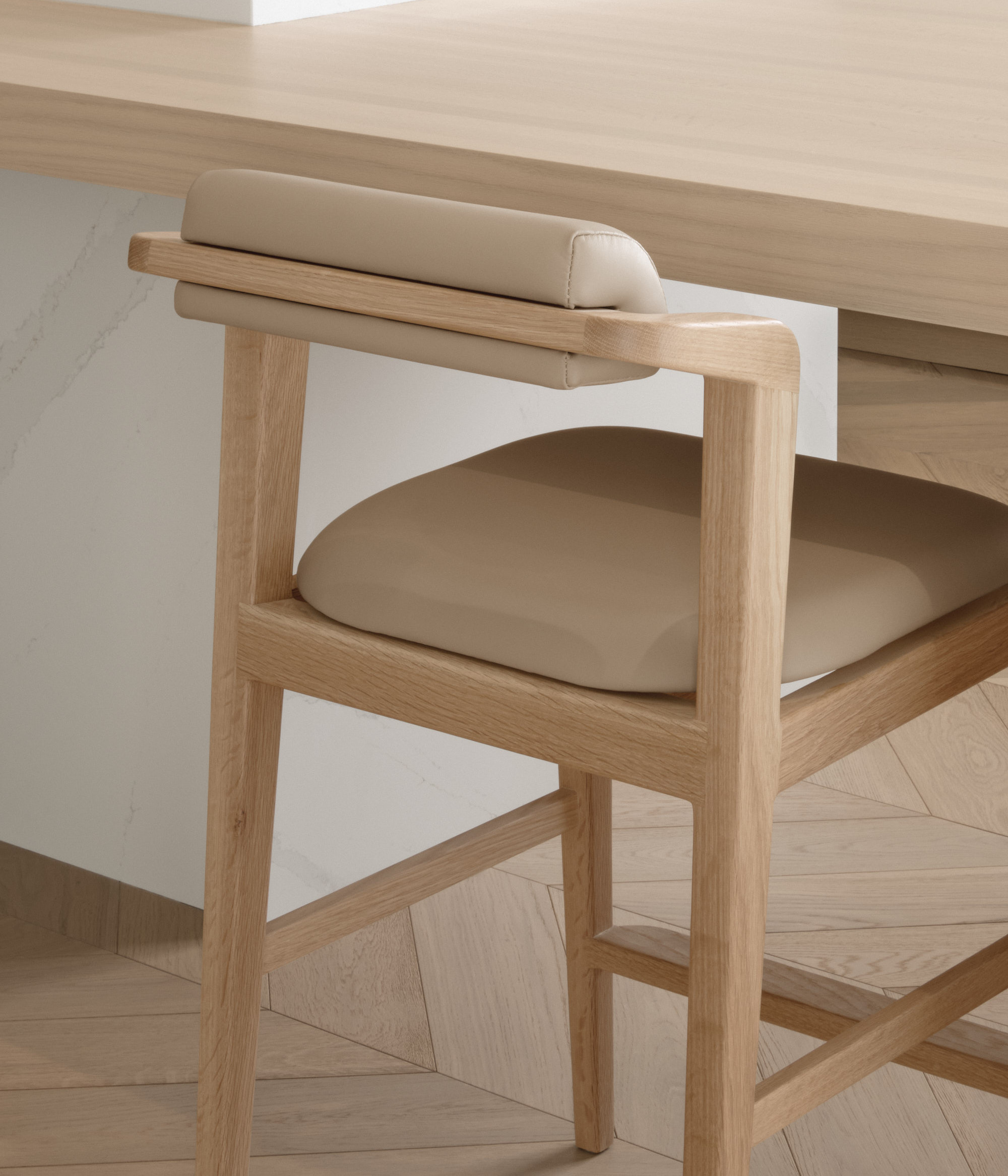   stool with solid wood seat