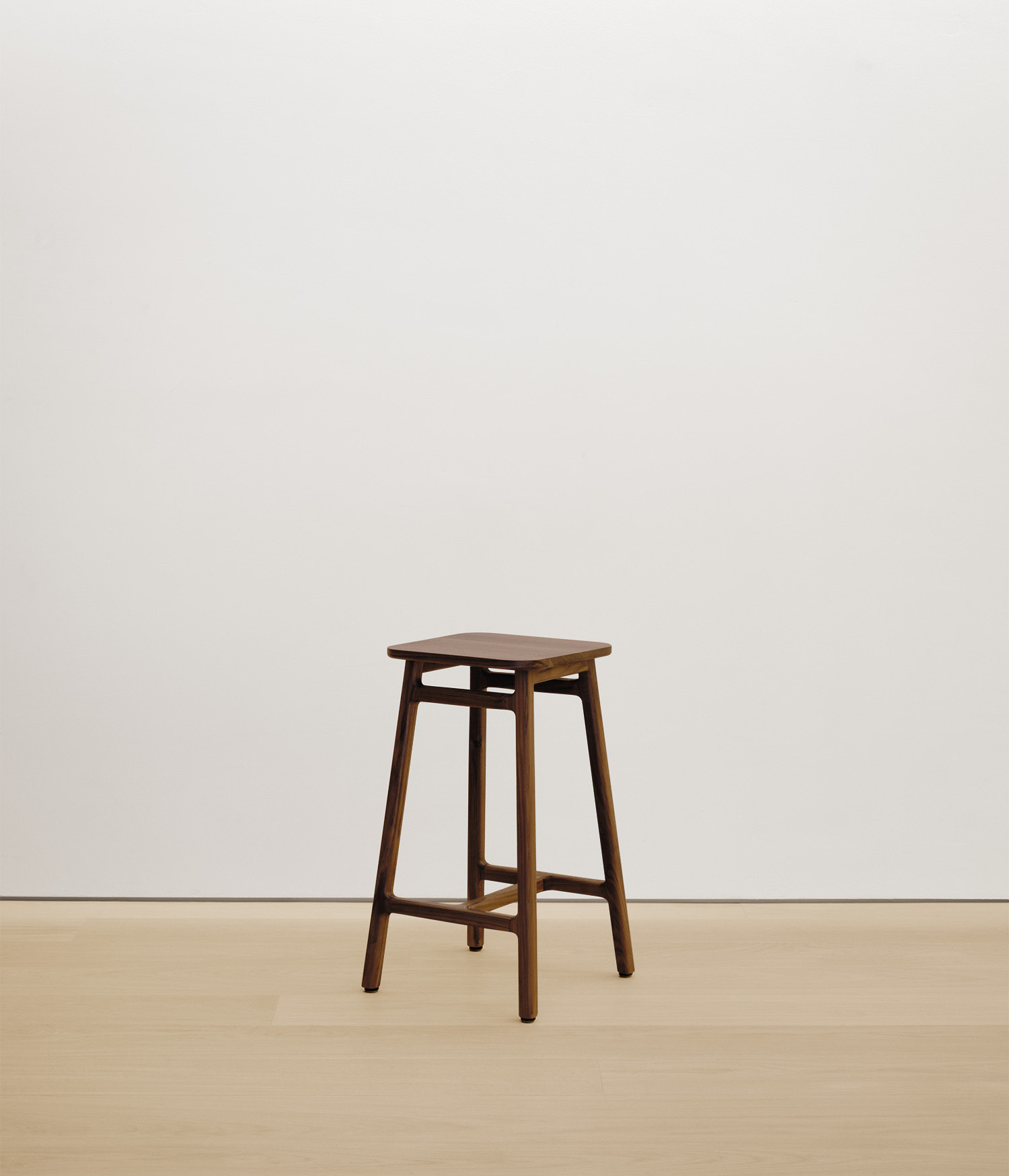  walnut stool with solid wood seat