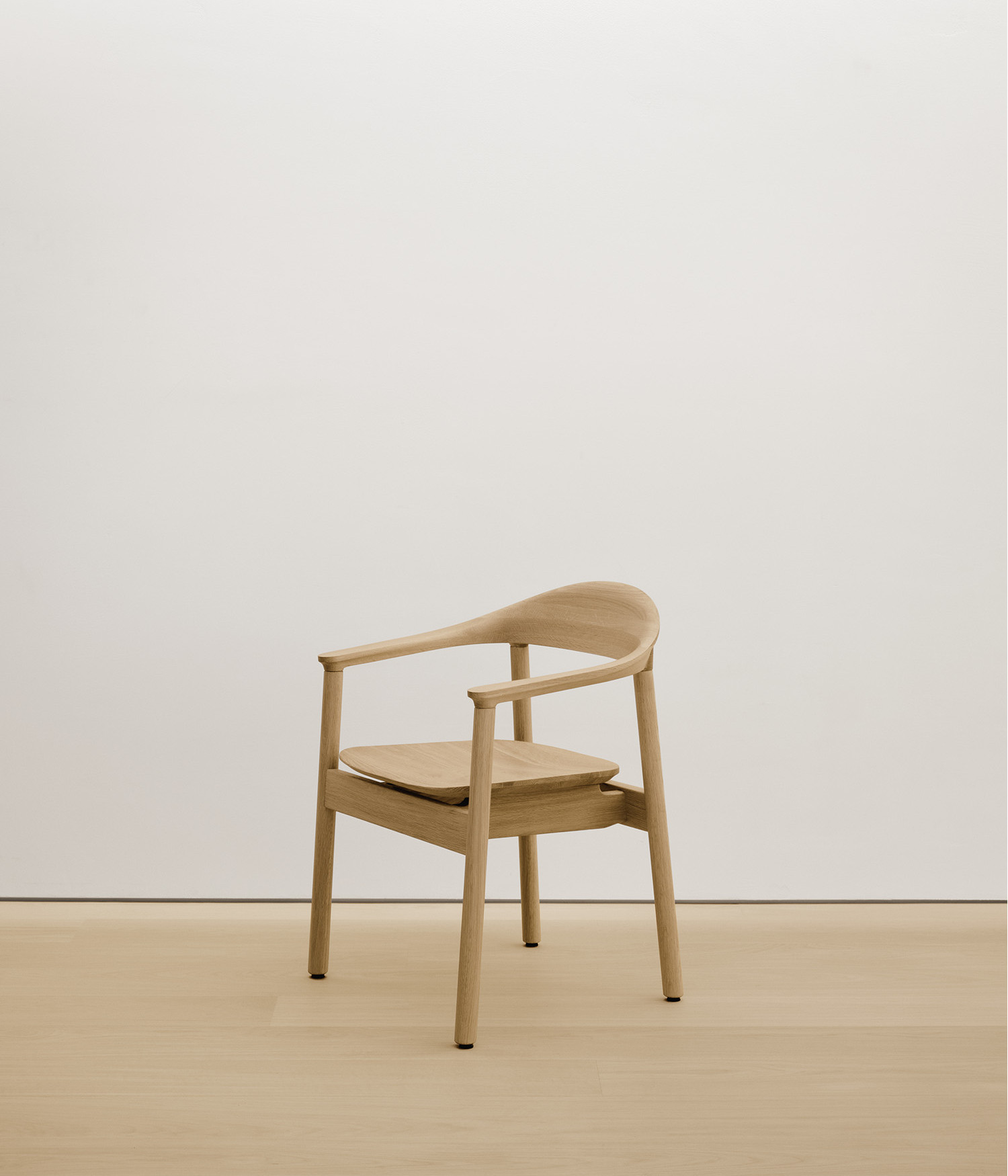 white-oak chair with solid wood seat